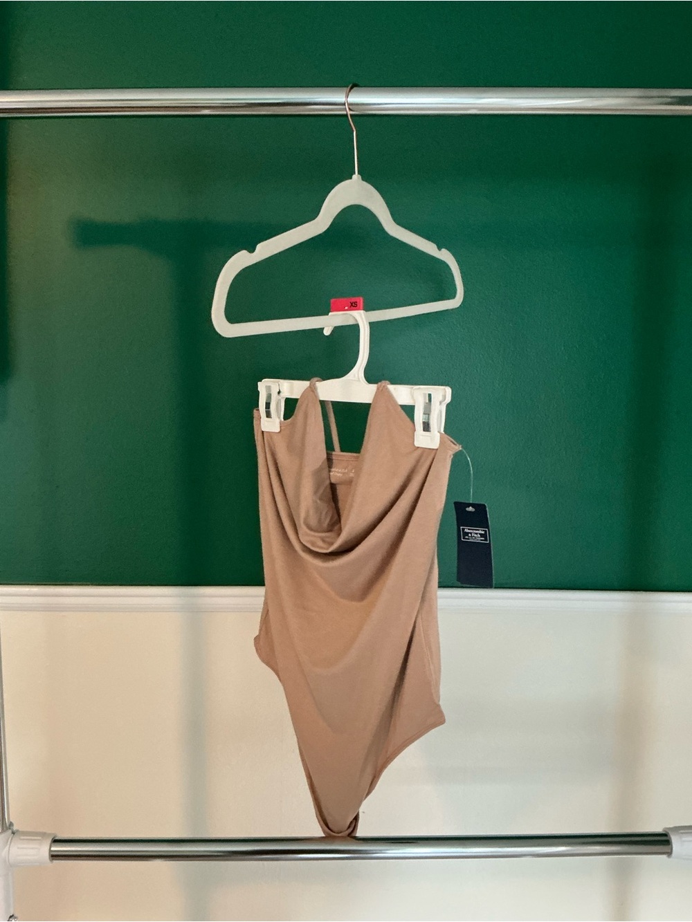 Abercrombie & Fitch Tan Cowl Neck Bodysuit